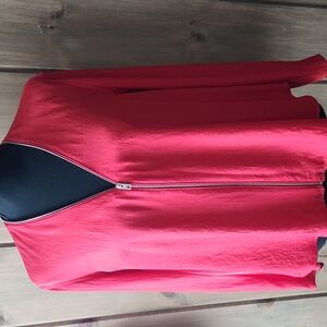 Rag and Bone Vanessa V Neck Zip Front Red Top XS